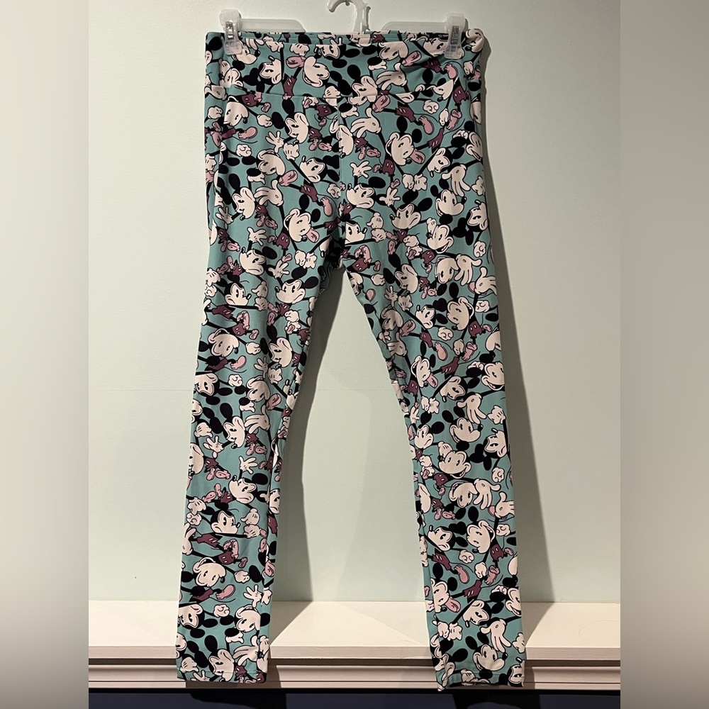 LuLaRoe Disney Women’s Leggings with Mickey Mouse Character Print Tall and Curvy